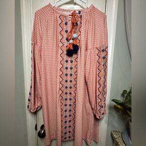 Cabana Life Coverluxe St. Barts Tassel Embroidered Tunic Dress